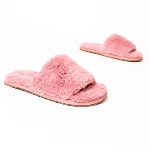 NEW Plush Slide Slippers in Mauve - Perfect for Gifts - Picture 2 of 3